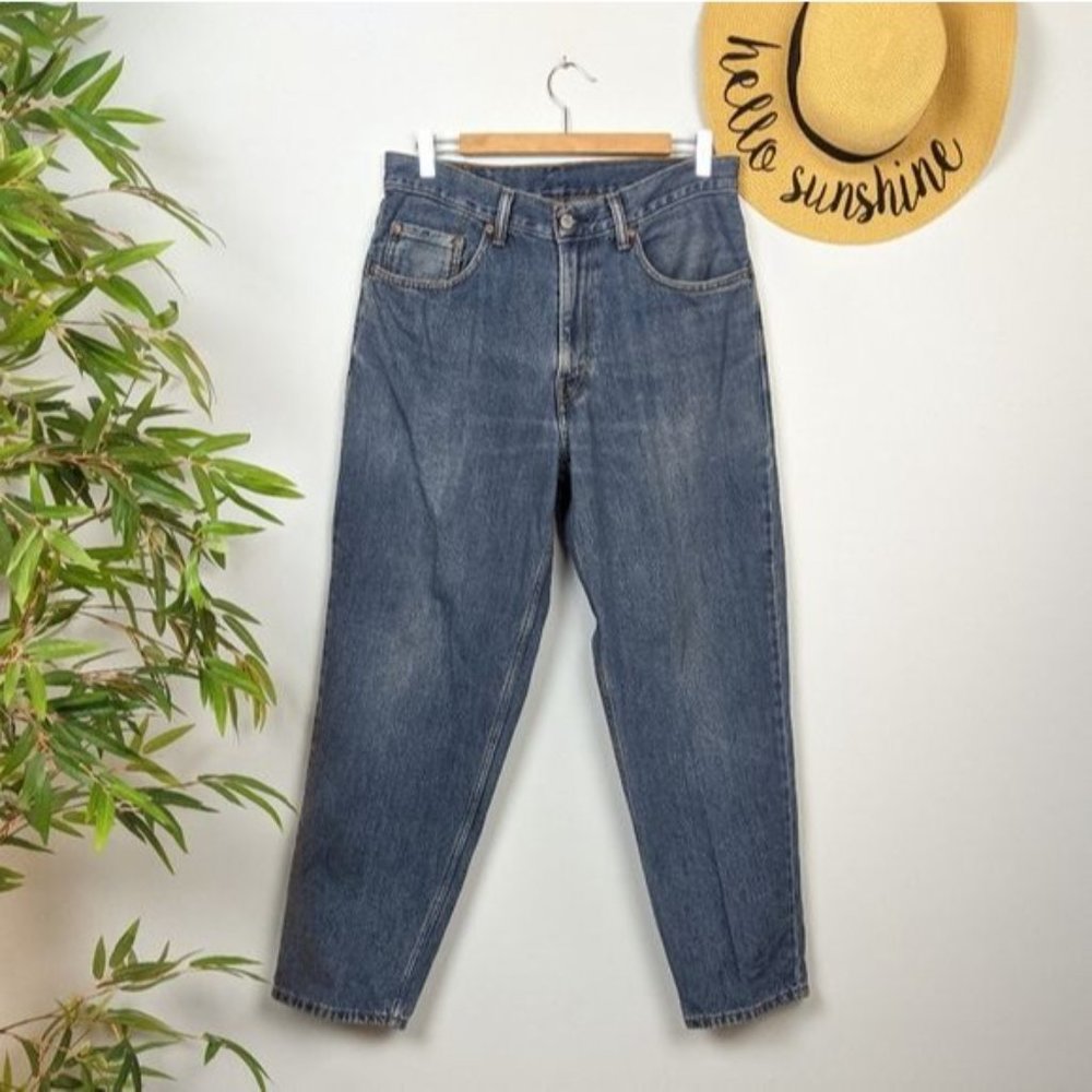 Vintage 90s Levi's 560 Tapered Baggy Jeans 14 32 - Picture 2 of 12